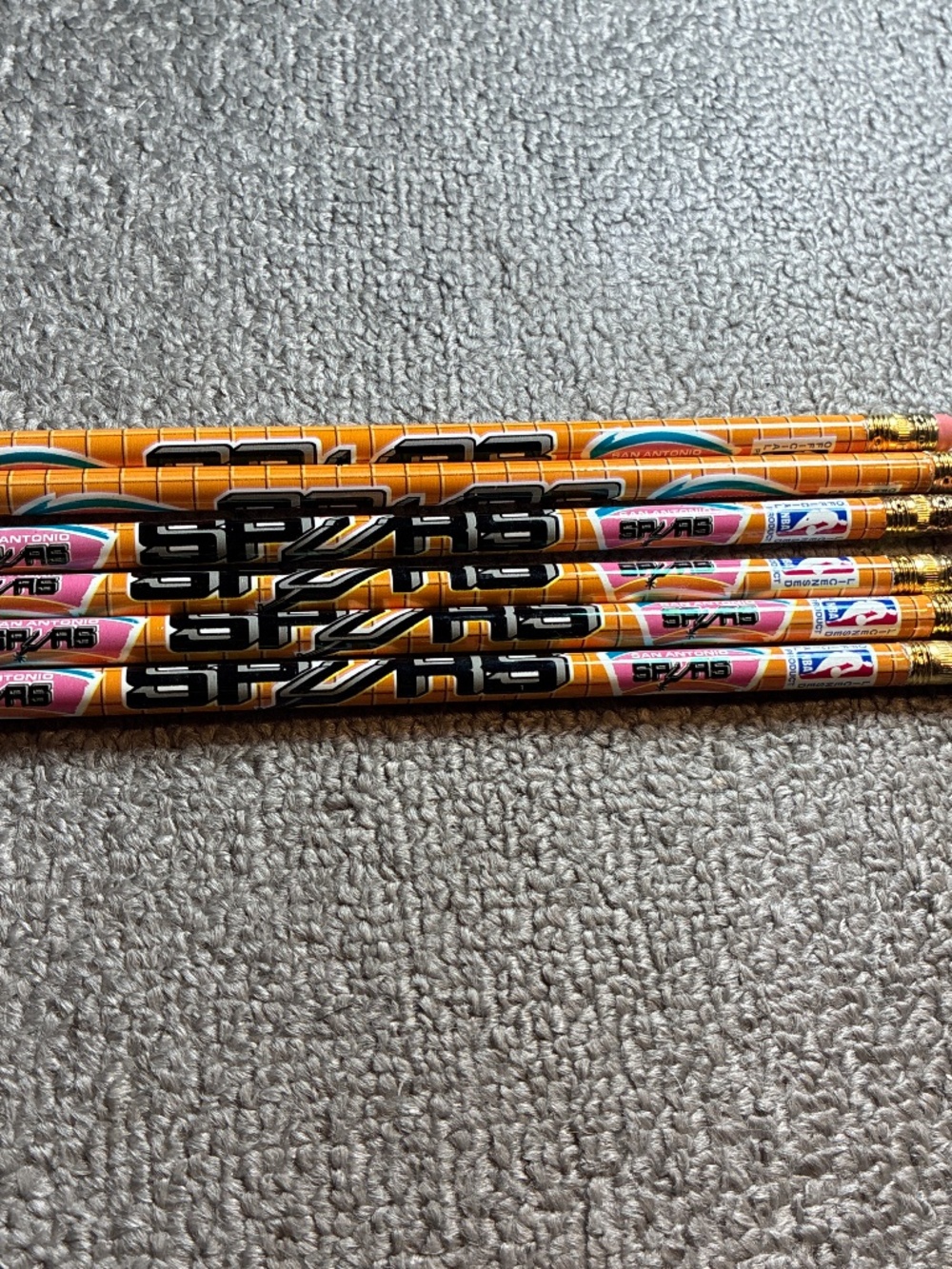 Vintage San Antonio Spurs Pencils 6 Total NBA Basketball Retro Unused Tim Duncan